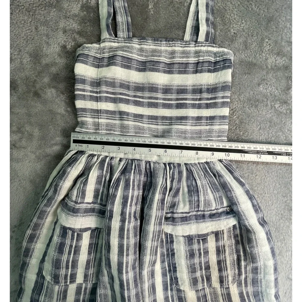 Guess‎ Kids Dress Girls M 10-12 Gray White Plaid Smocked Cargo Sundress